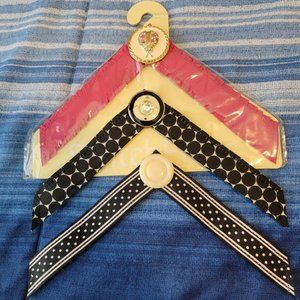 Lindsay Phillips Switch-Flops Straps, Size L, Lot of 3 (Pink, black/white)